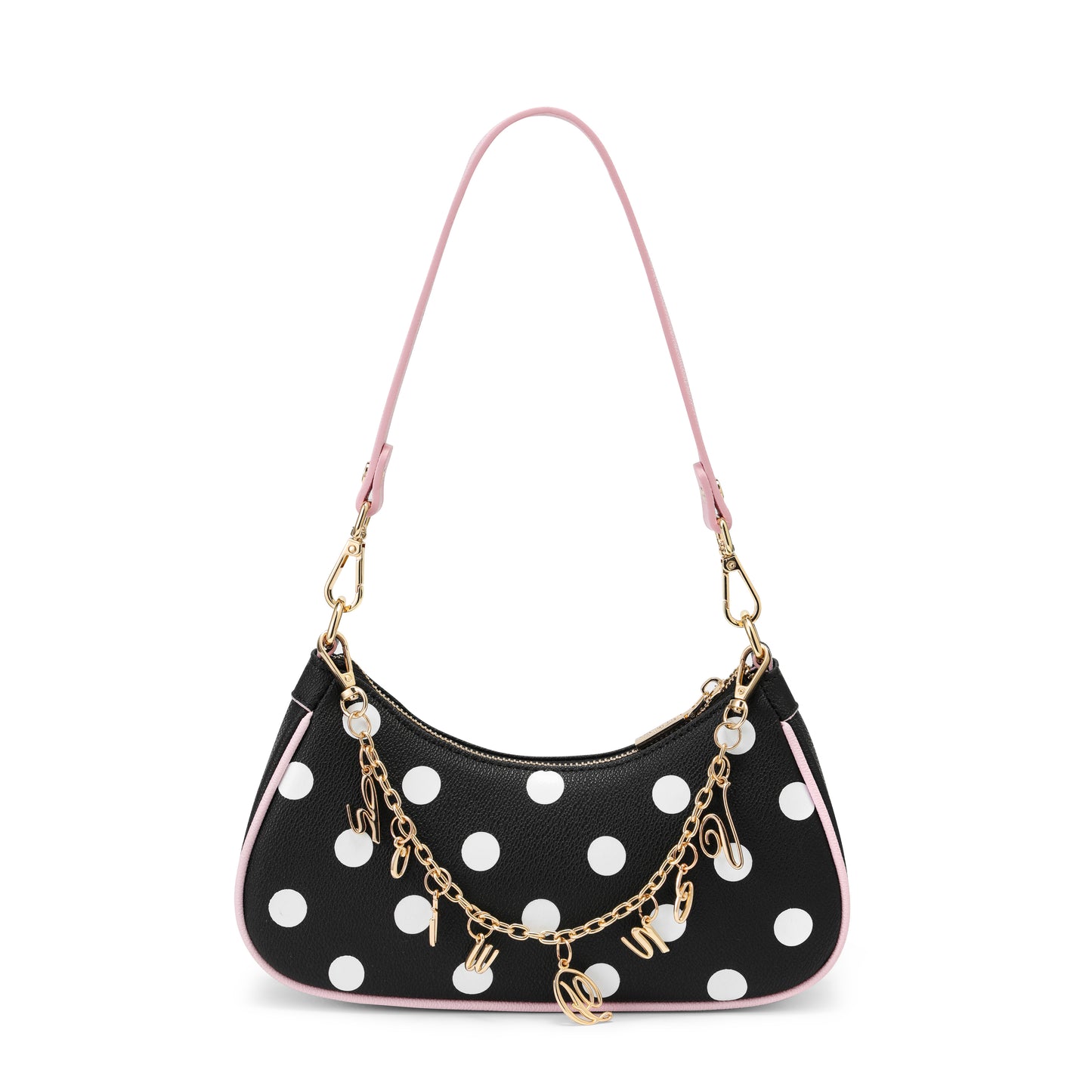 Black Polk A Dot Shoulder Bag