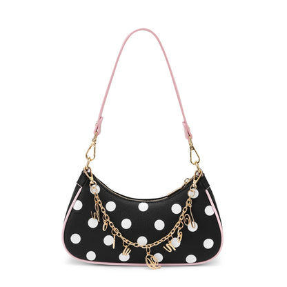 Black Polk A Dot Shoulder Bag
