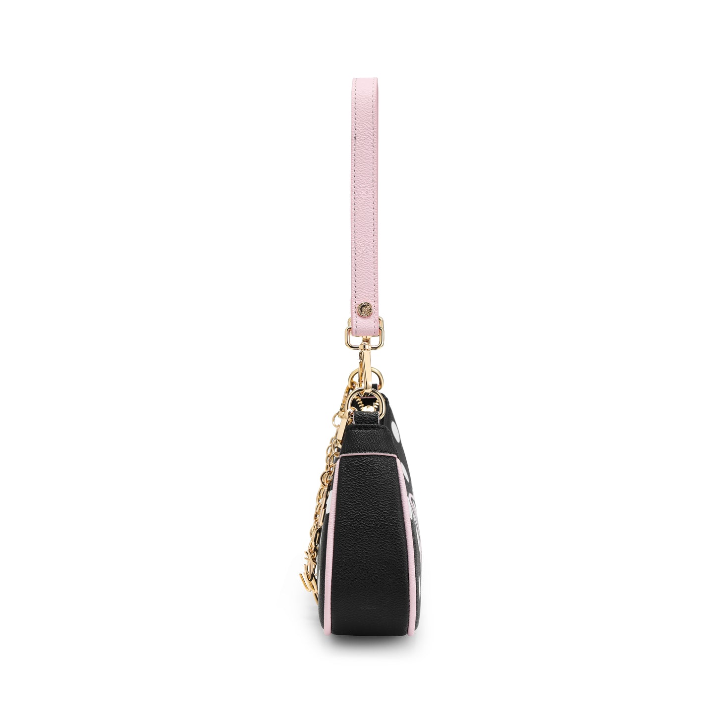 Black Polk A Dot Shoulder Bag