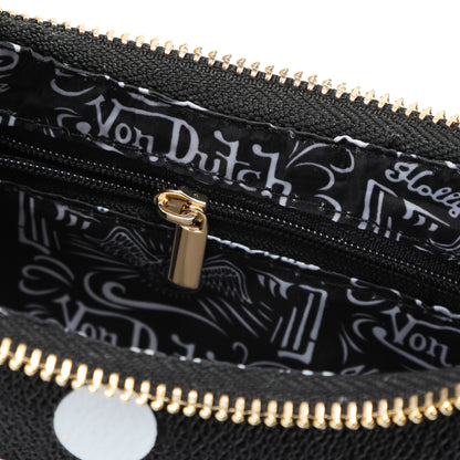 Black Polk A Dot Shoulder Bag
