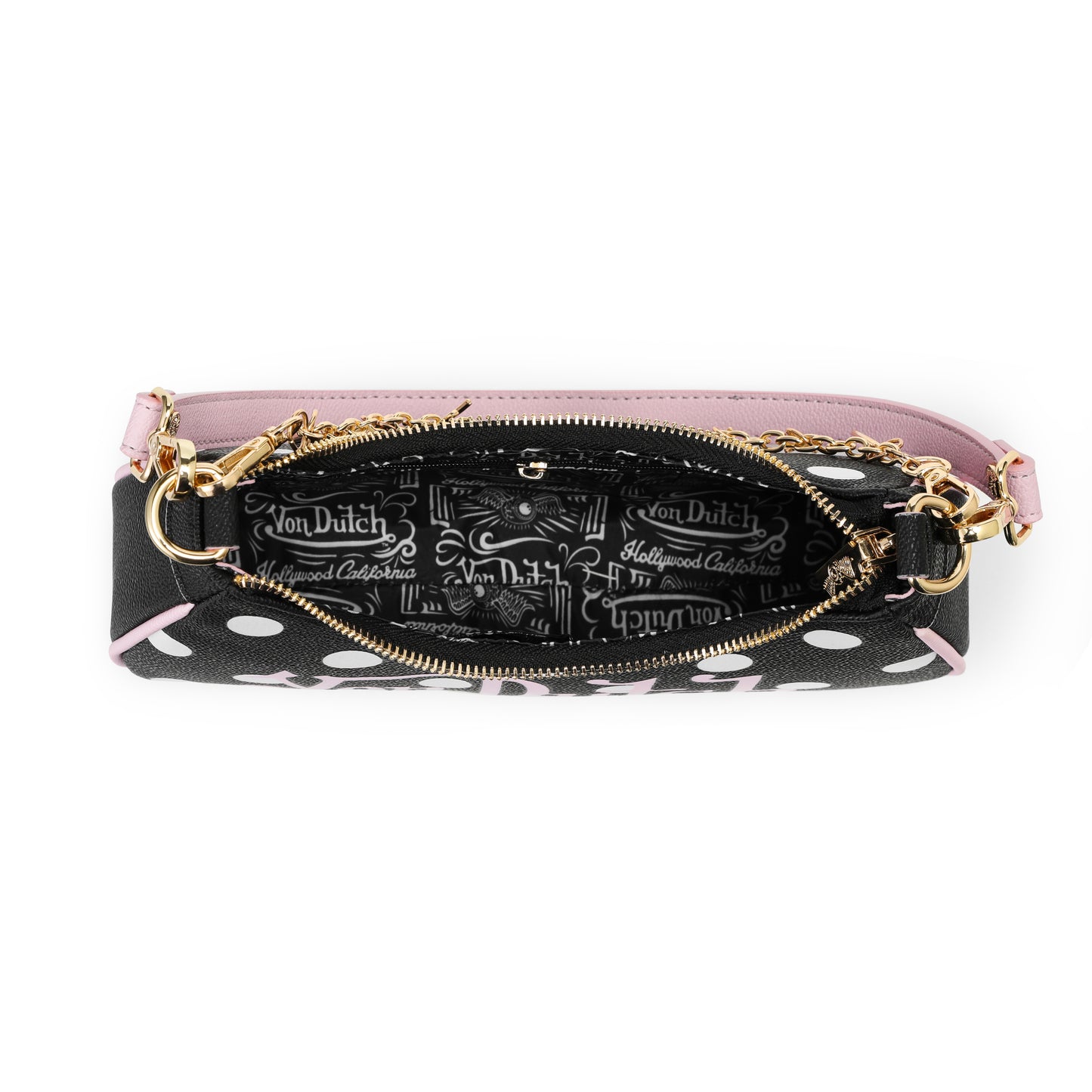 Black Polk A Dot Shoulder Bag