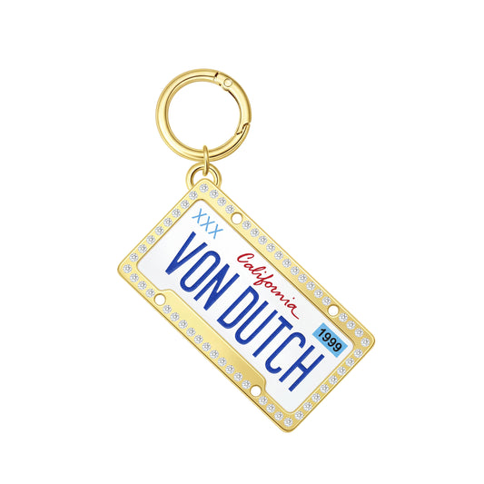 LICENSE PLATE KEYCHAIN - WHITE