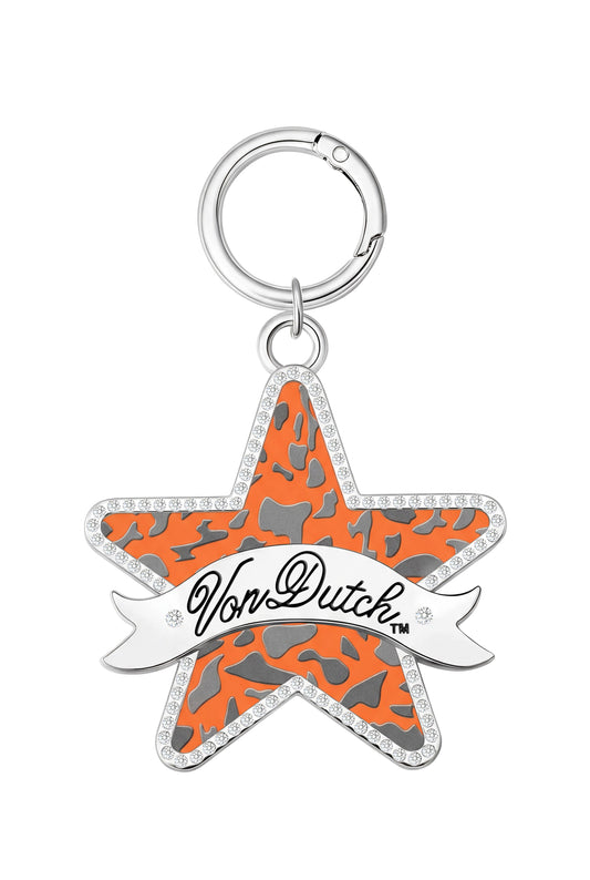 STAR KEYCHAIN - ORANGE CAMO