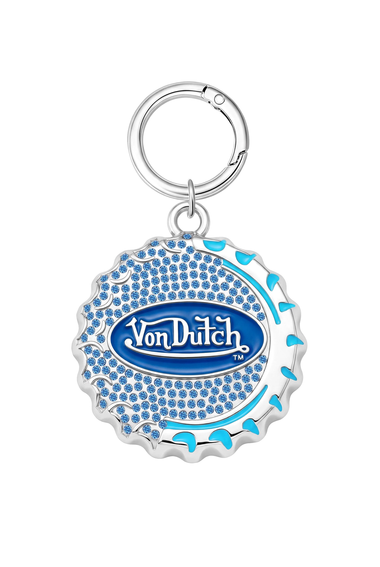 BOTTLE CAP CHARM KEYCHAIN - BLUE