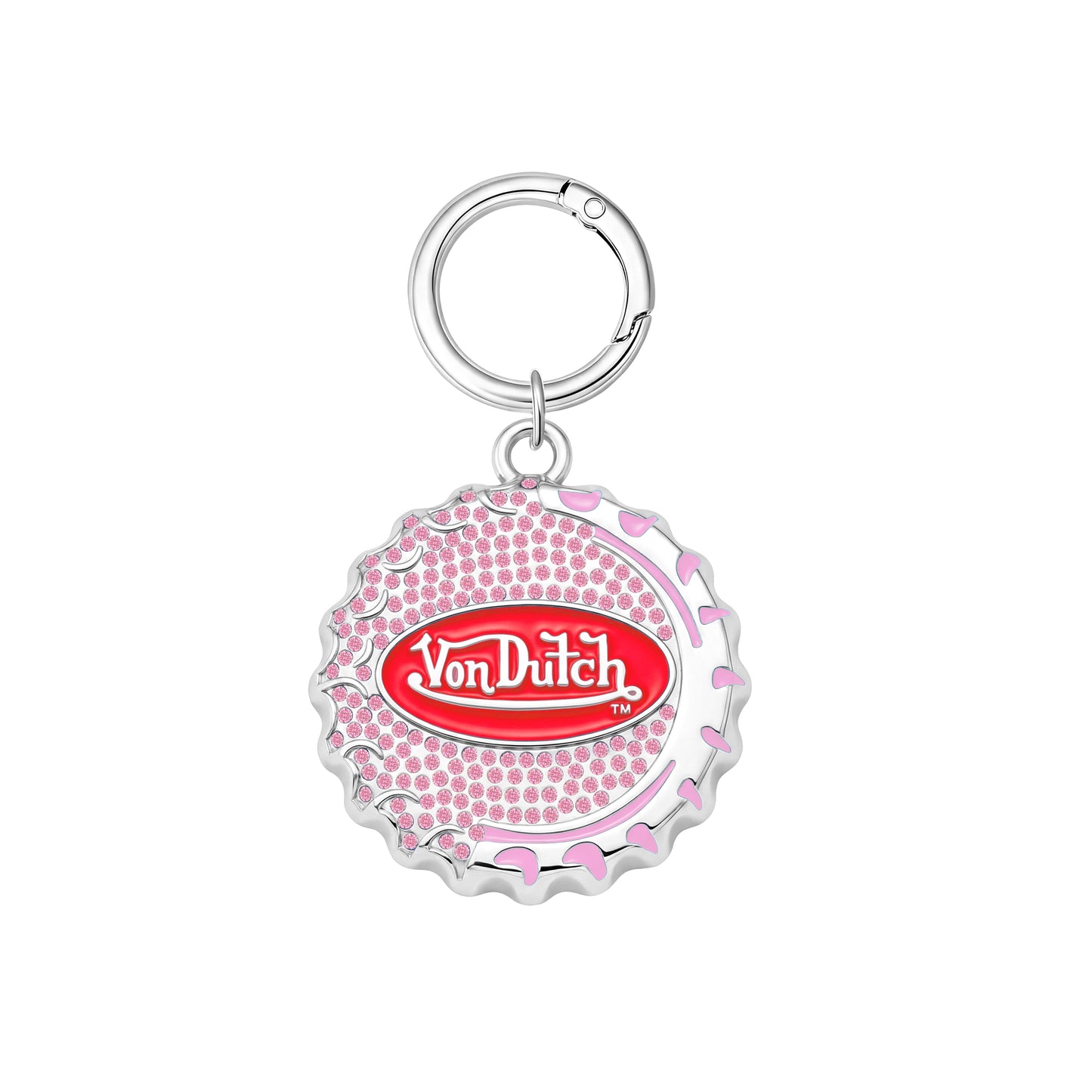 BOTTLE CAP CHARM KEYCHAIN - PINK