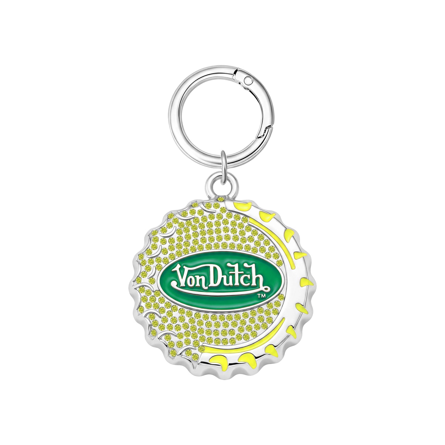 BOTTLE CAP CHARM KEYCHAIN - YELLOW