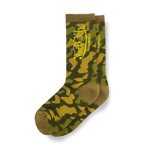 Dark Green Camo Crew Socks