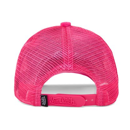 Hot Pink Velour Rhinestone Trucker Hat