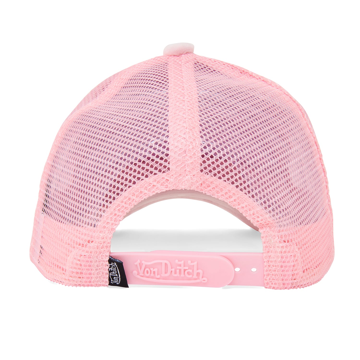 Baby Pink Velour Rhinestone Trucker Hat | Von Dutch