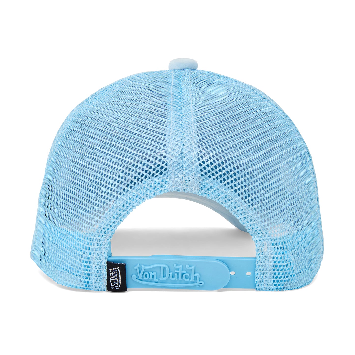 Baby Blue Velour Rhinestone Trucker Hat