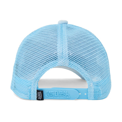 Baby Blue Velour Rhinestone Trucker Hat