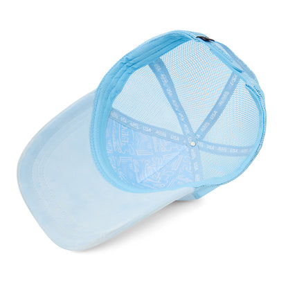 Baby Blue Velour Rhinestone Trucker Hat