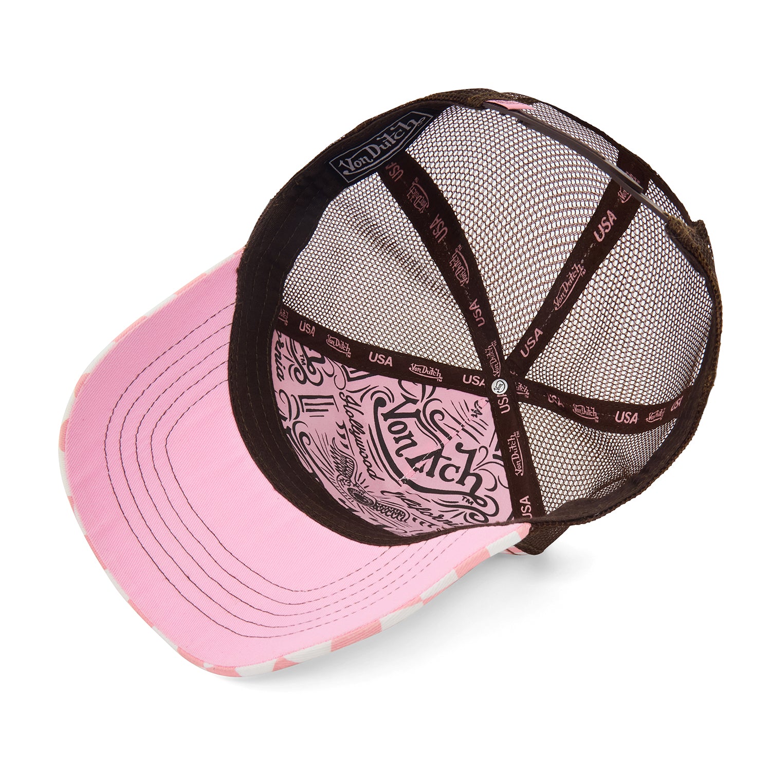 Pink Checker Trucker Hat – Von Dutch