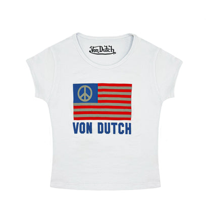 Von Dutch Peace Baby Tee - White