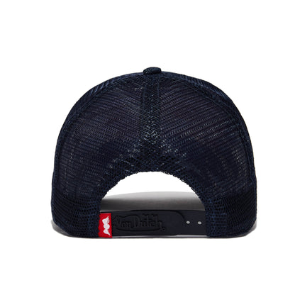 Dark Denim with Red & White Logo Trucker Hat
