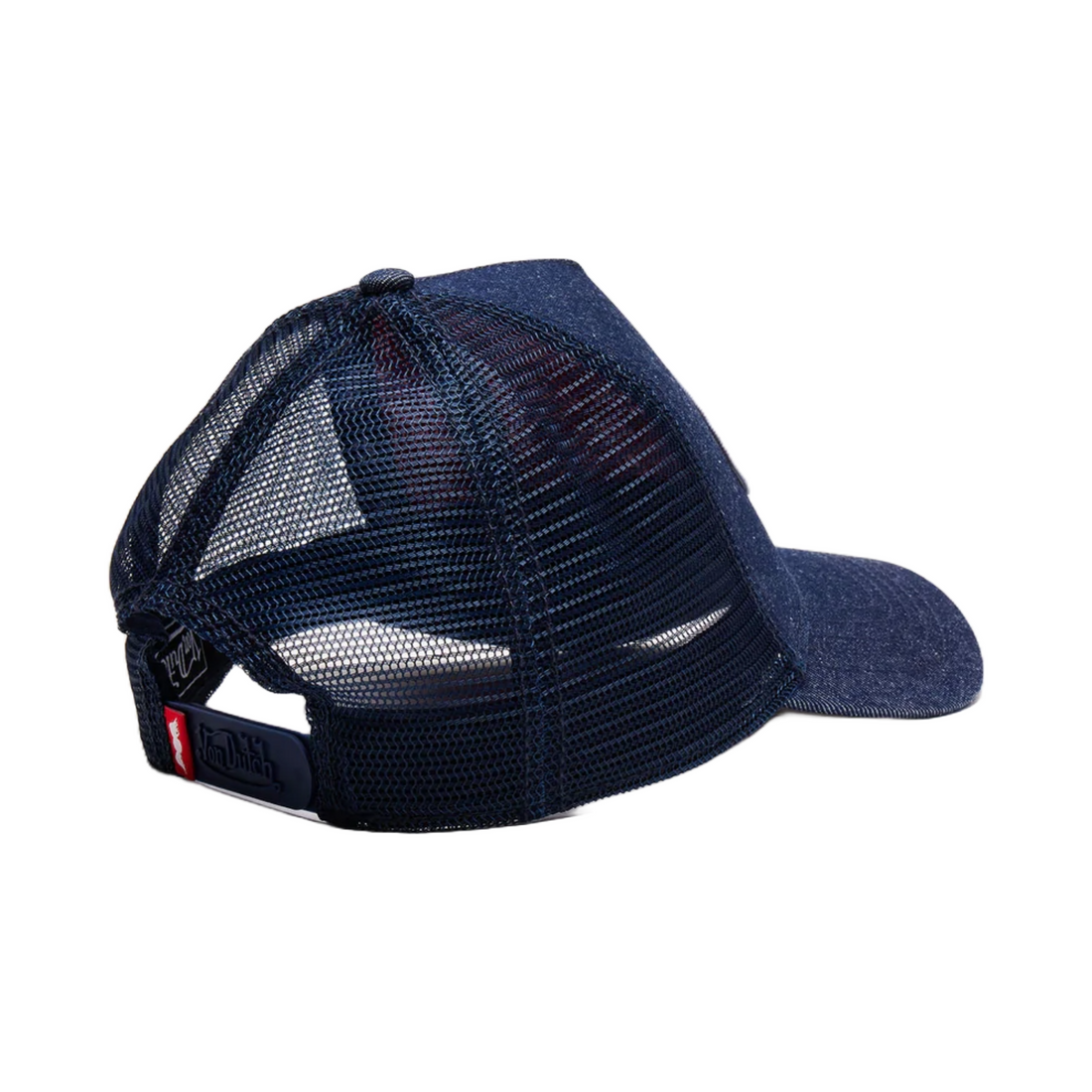 Dark Denim with Red & White Logo Trucker Hat — image 5
