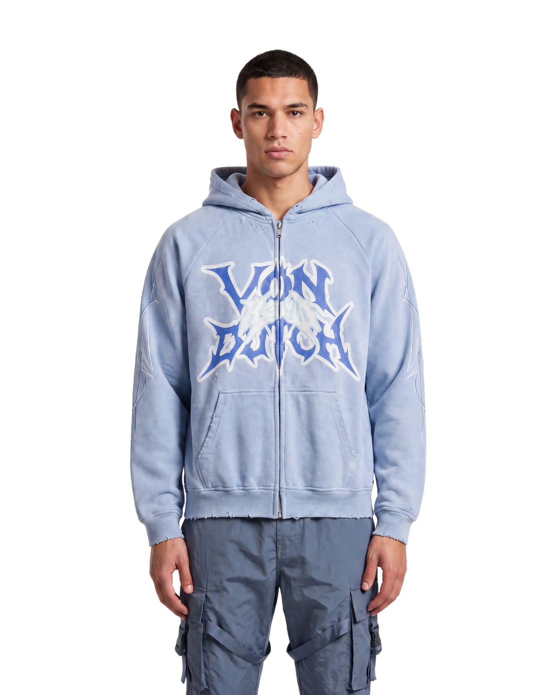 SUMMER BLUES DISTRESSED HOODIE - VD x HARDFEST – Von Dutch