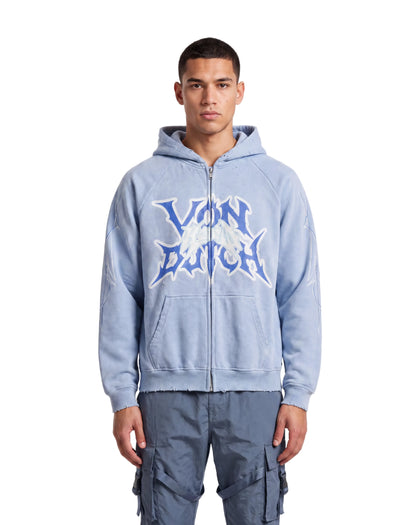 SUMMER BLUES DISTRESSED HOODIE - VD x HARDFEST