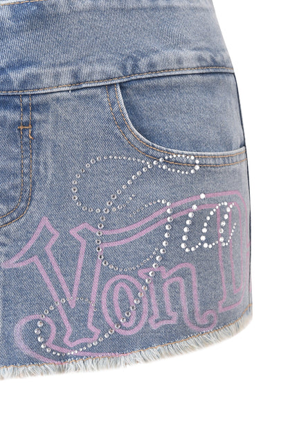 I.AM.GIA X VON DUTCH SYNDRA DENIM MINI SKORT