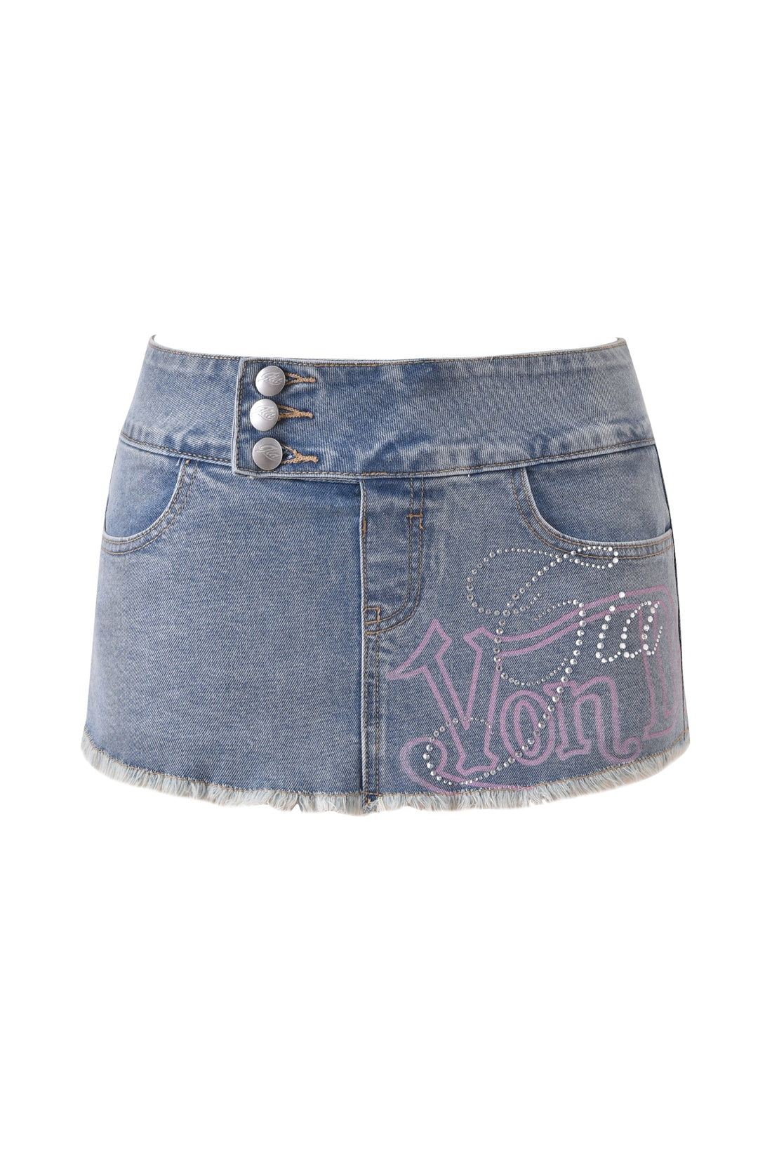 I.AM.GIA X VON DUTCH SYNDRA DENIM MINI SKIRT