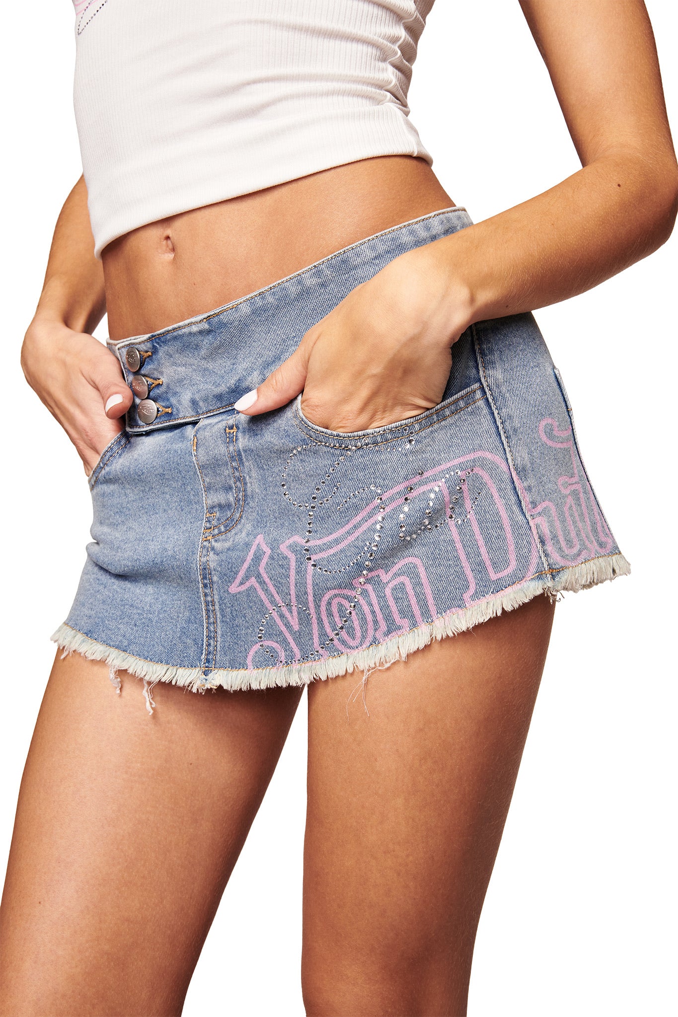I.AM.GIA X VON DUTCH SYNDRA DENIM MINI SKORT