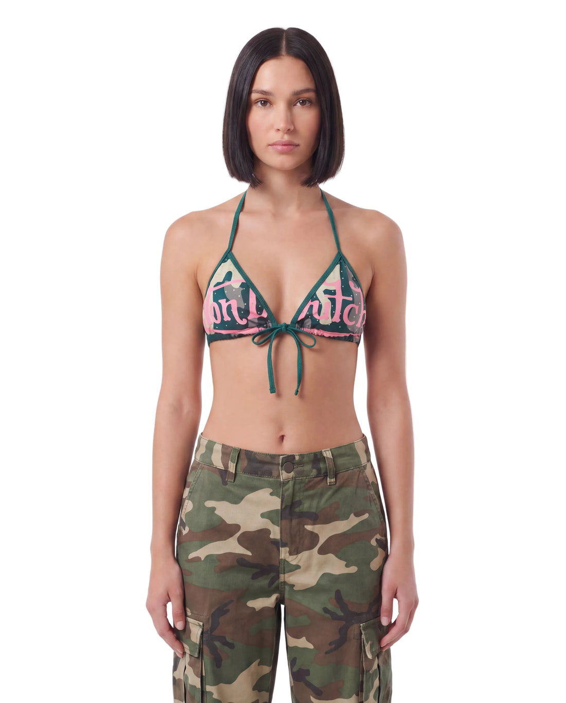 TWO TONE BIKINI TOP - CAMO