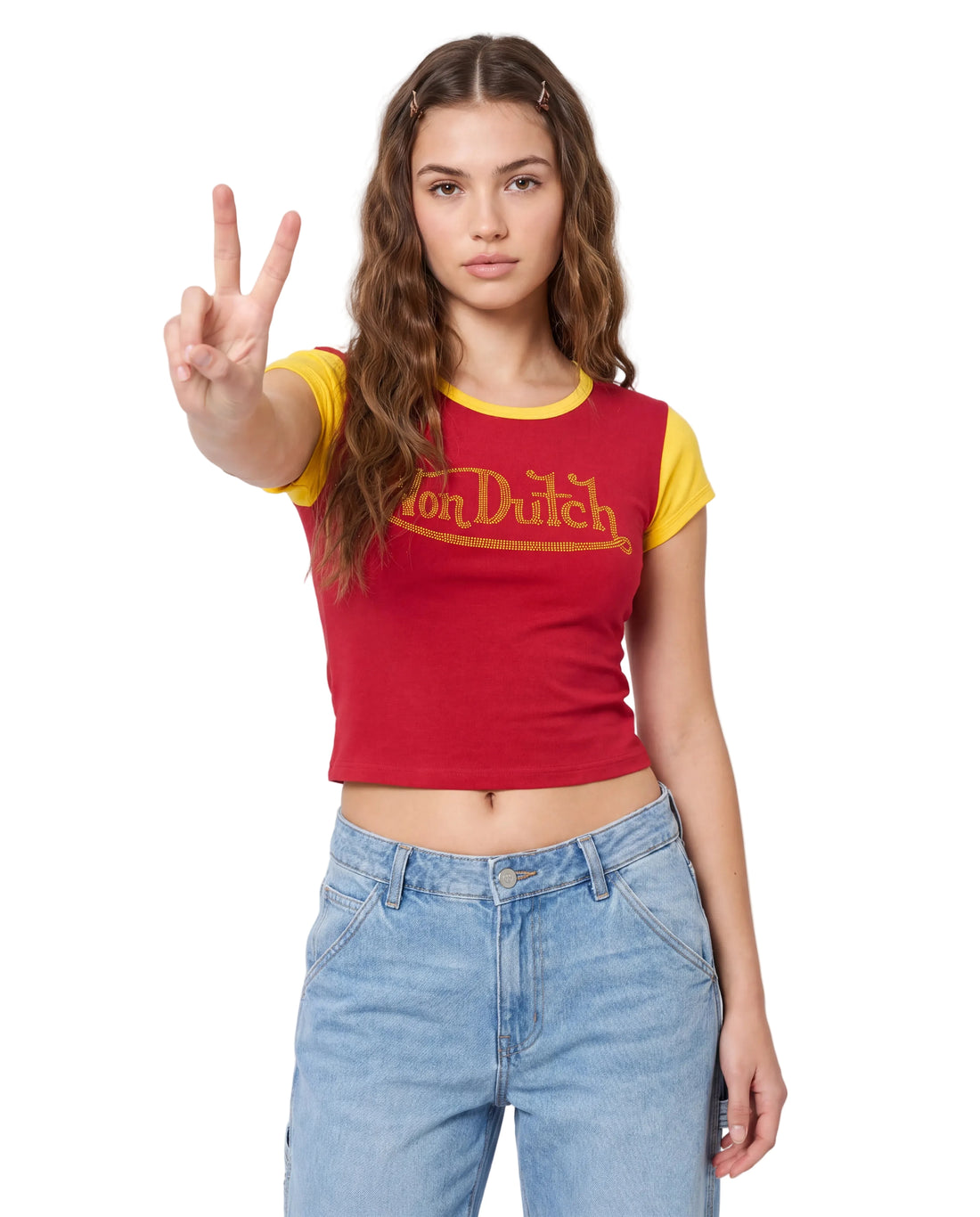 Red Rhinestone Ringer Tee — image 2