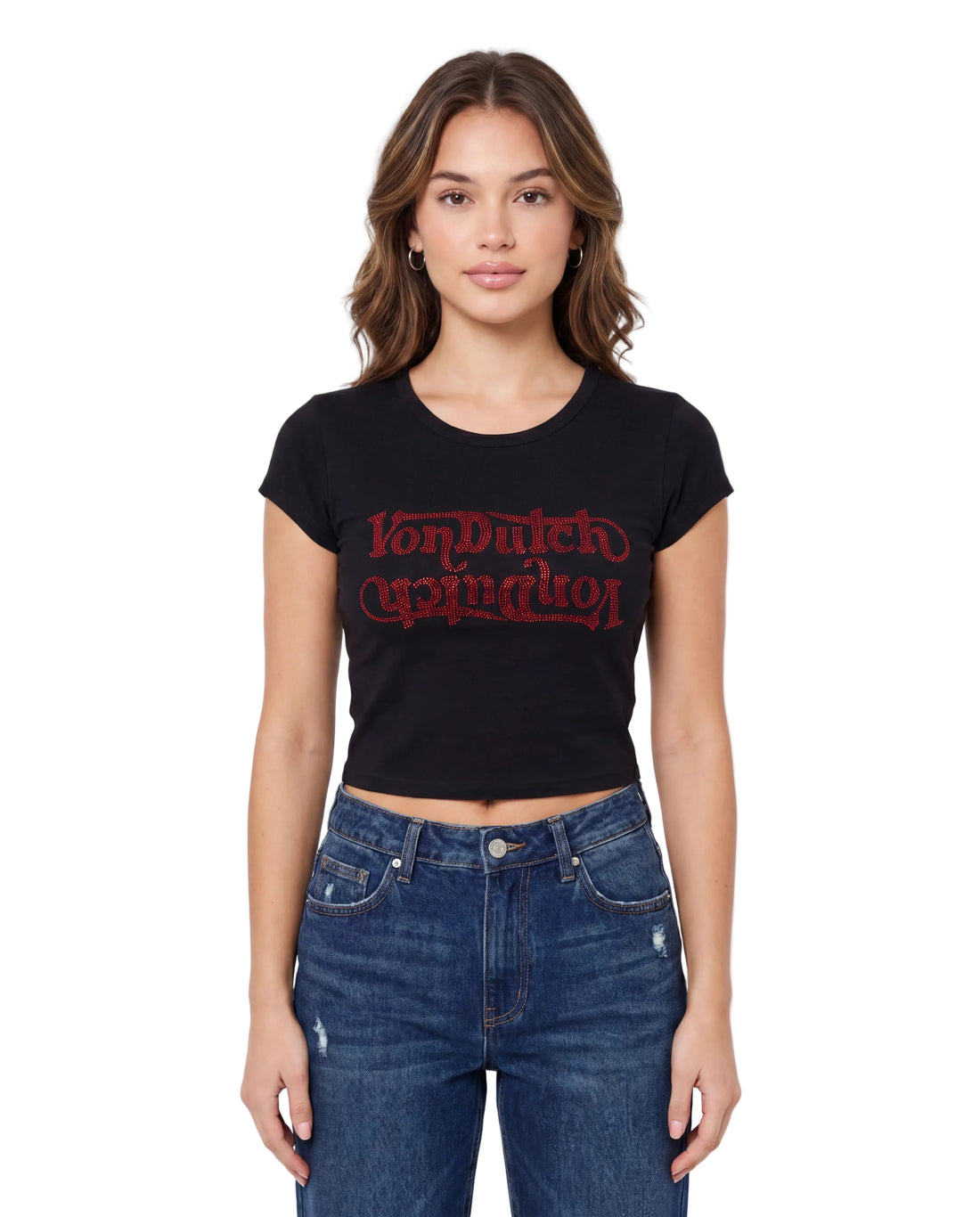 Red Rhinestone Seeing Double Tee — image 2