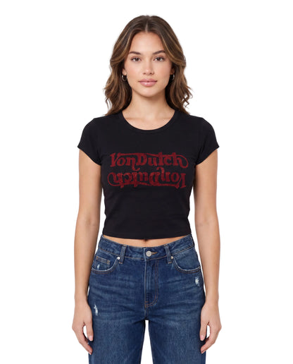 Red Rhinestone Seeing Double Tee