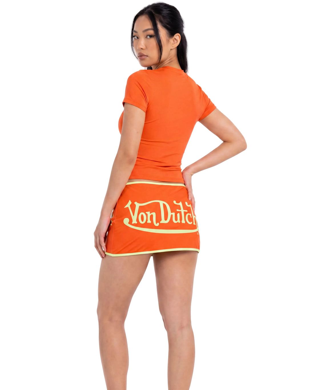 TWO TONE SWIM SKIRT - ORANGE