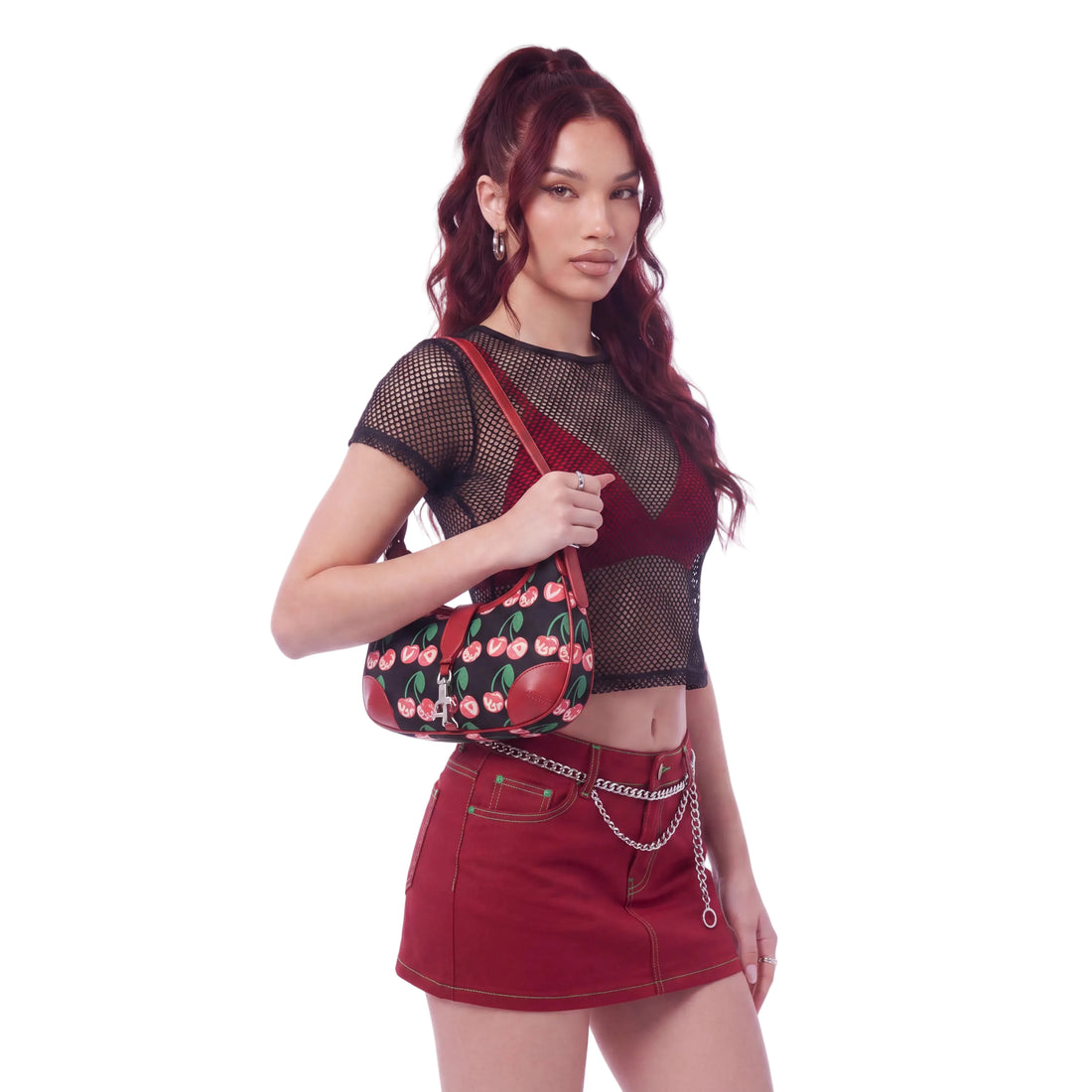 BELLA SHOULDER BAG -BLACK CHERRY — image 2