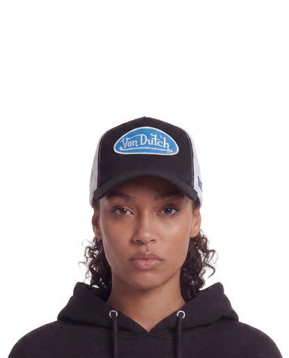 Suede Trucker Hat - Black and Blue
