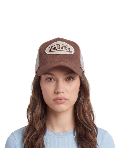 Brown Suede Trucker Hat