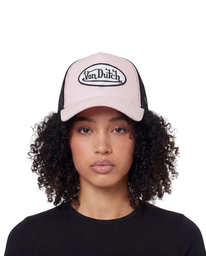 Suede Trucker Hat - Light Pink