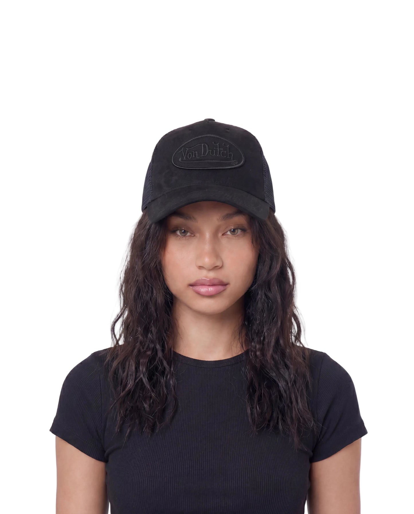 Suede Trucker Hat - Triple Black