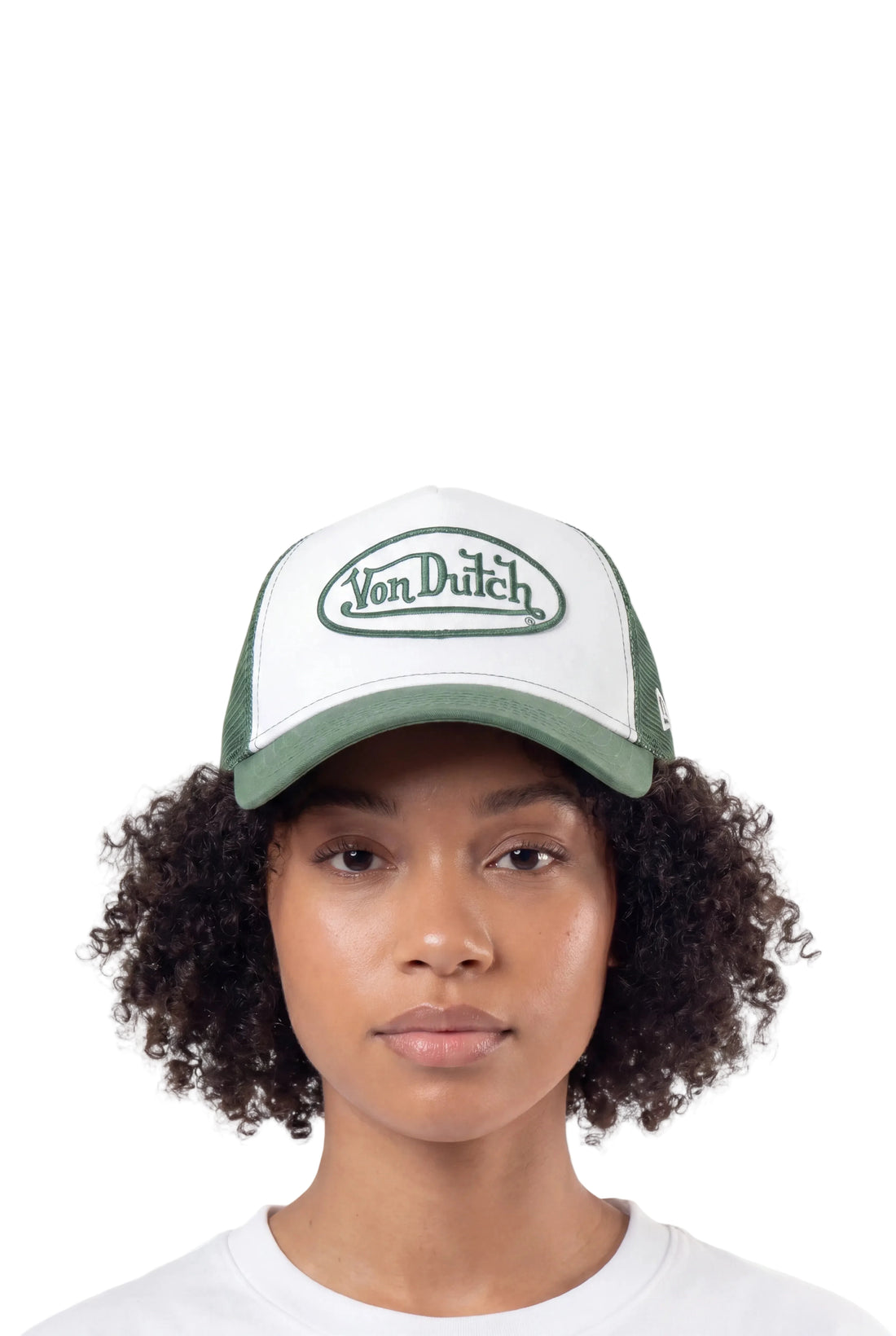 Suede Trucker Hat - White and Green — image 2