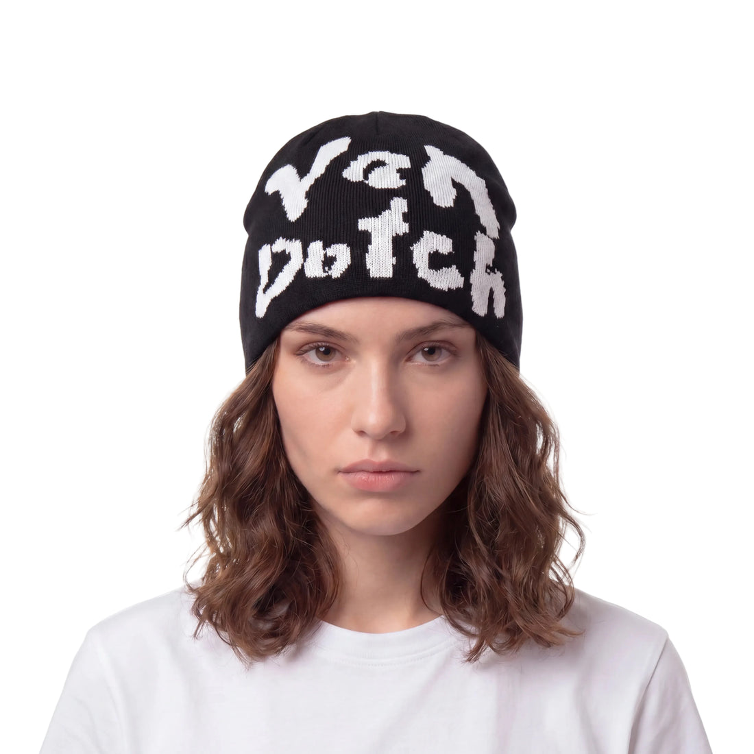 Rhinestone Cheetah Beanie - White — image 2