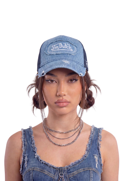 Blue Von Denim Trucker Hat