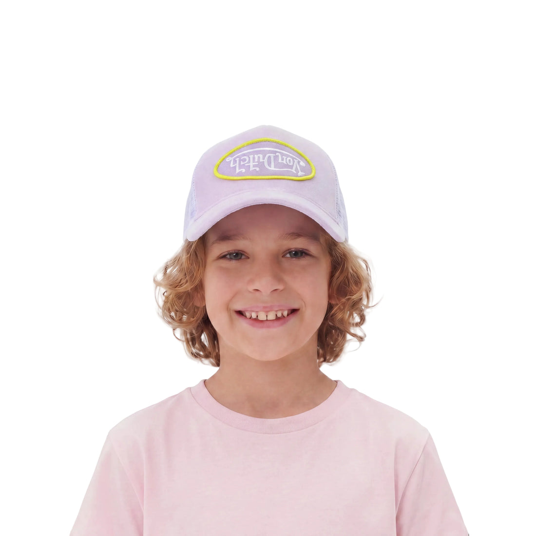 Kids Velvet Trucker Hat -  Light Purple — image 2
