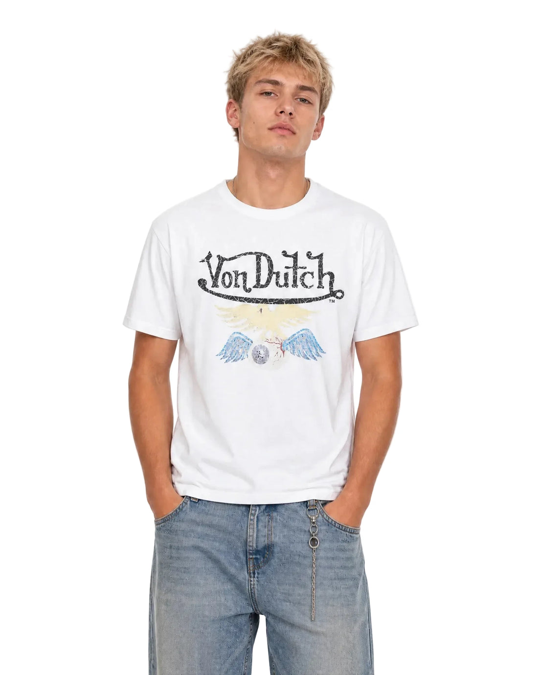 White Vintage Washed Flying Eye Tee