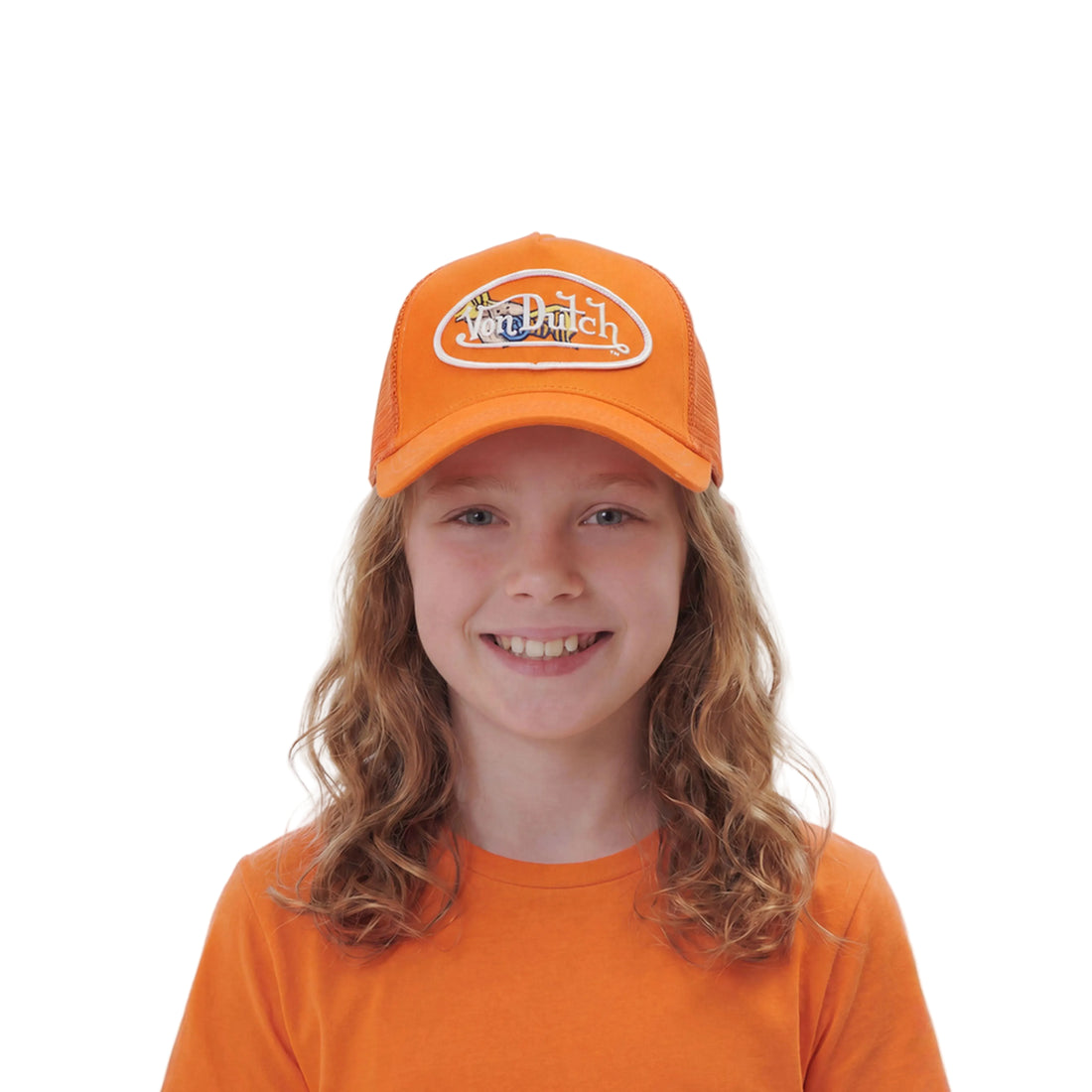 Kids Classic Trucker Hat - Orange Oval Eye — image 2