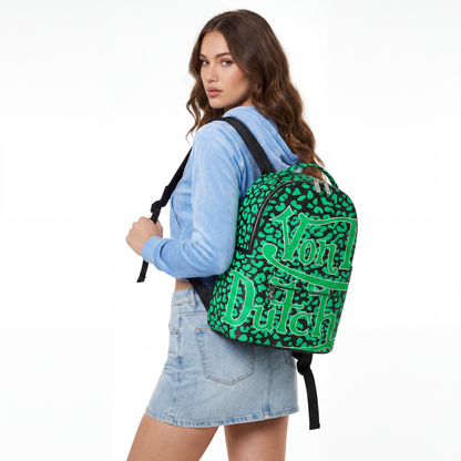 Medium Sized Green Cheetah Backpack