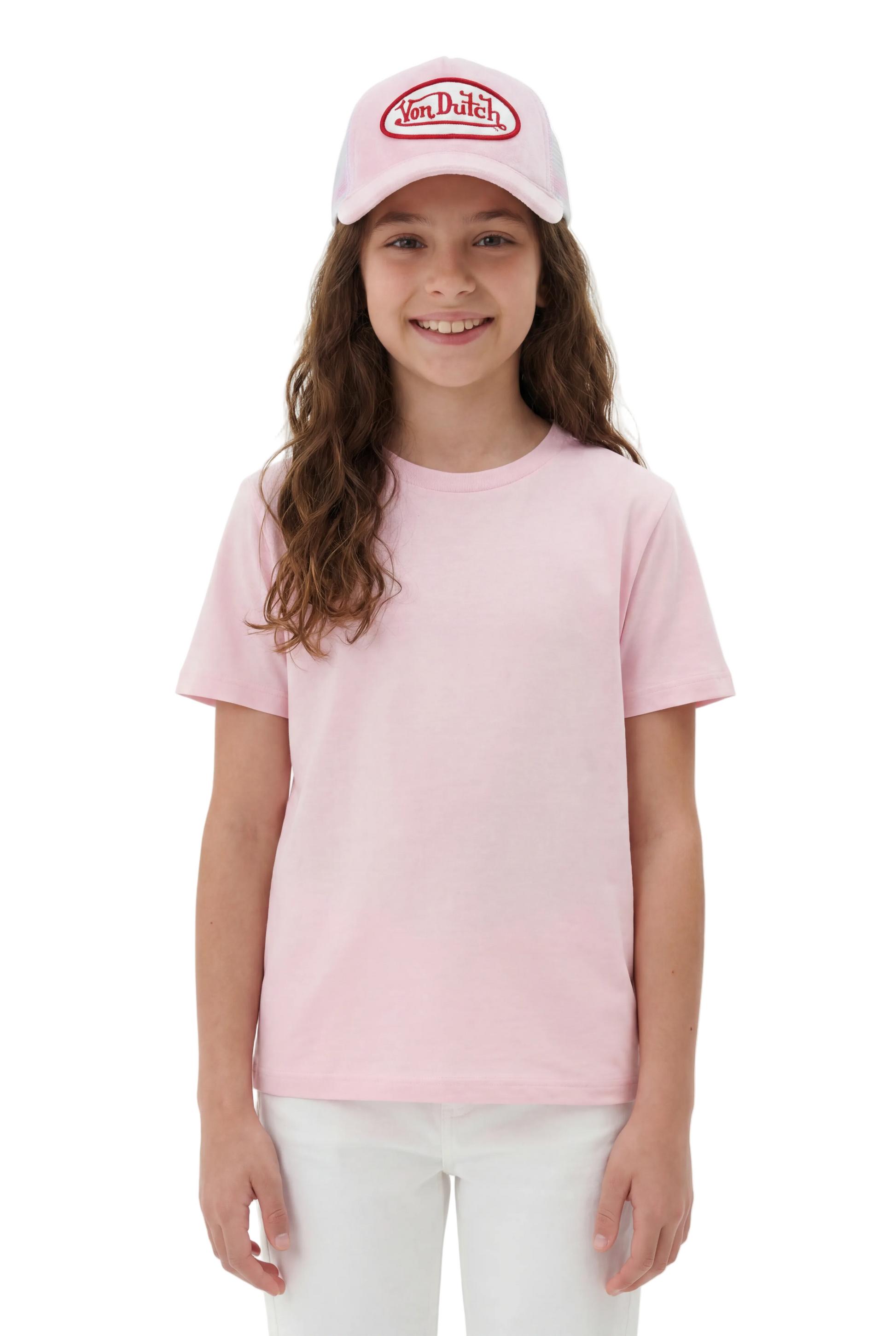 Kids Velvet Trucker Hat - Pink Crush | Von Dutch