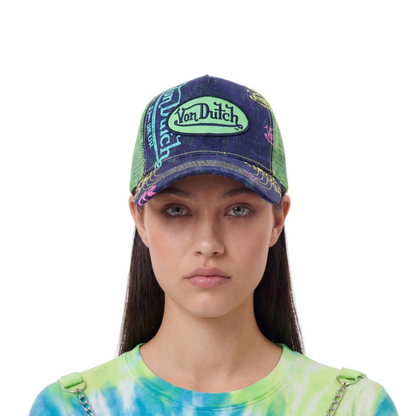 Navy Denim Apple Logo Trucker Hat