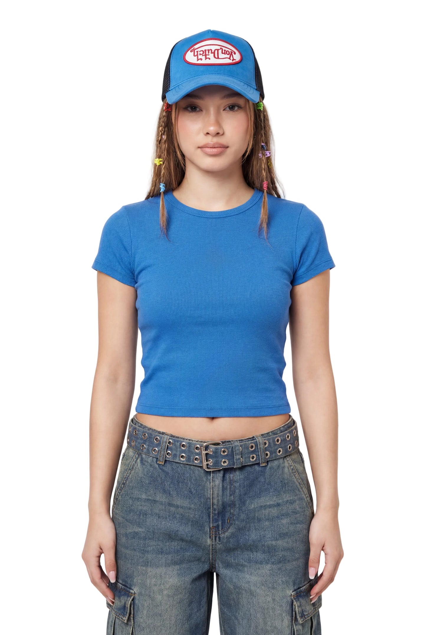 Electric Blue Velvet Trucker Hat