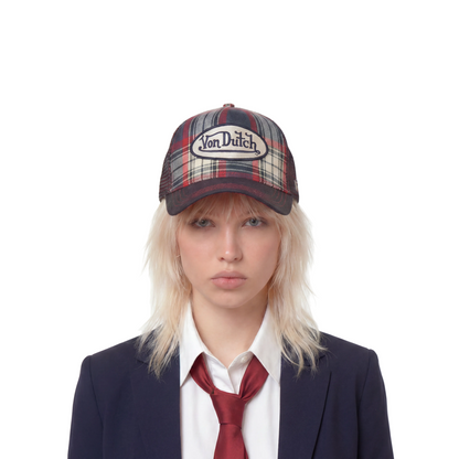 Red Plaid Trucker Hat