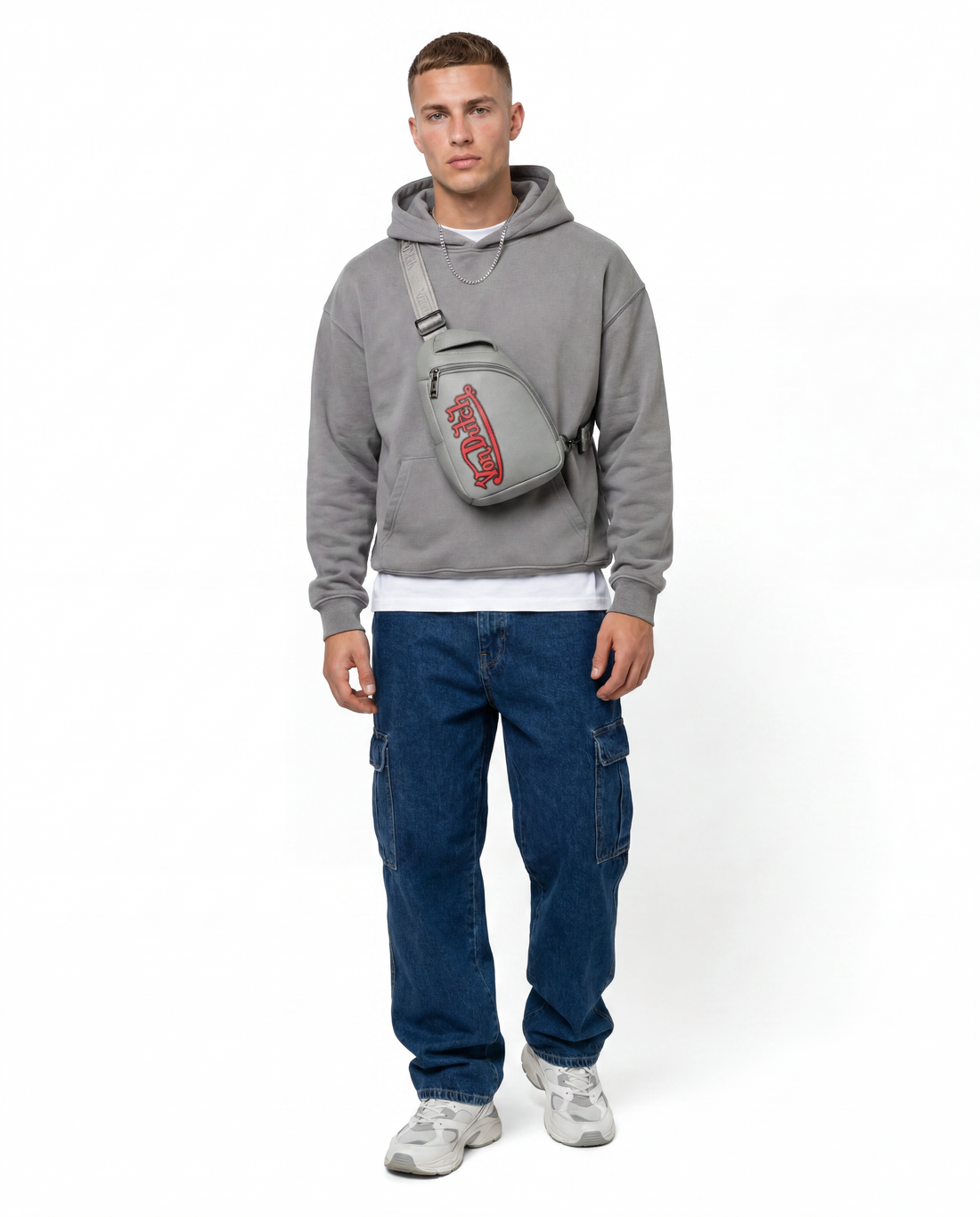 Men's Sling Bag - Grey and Red — image 2