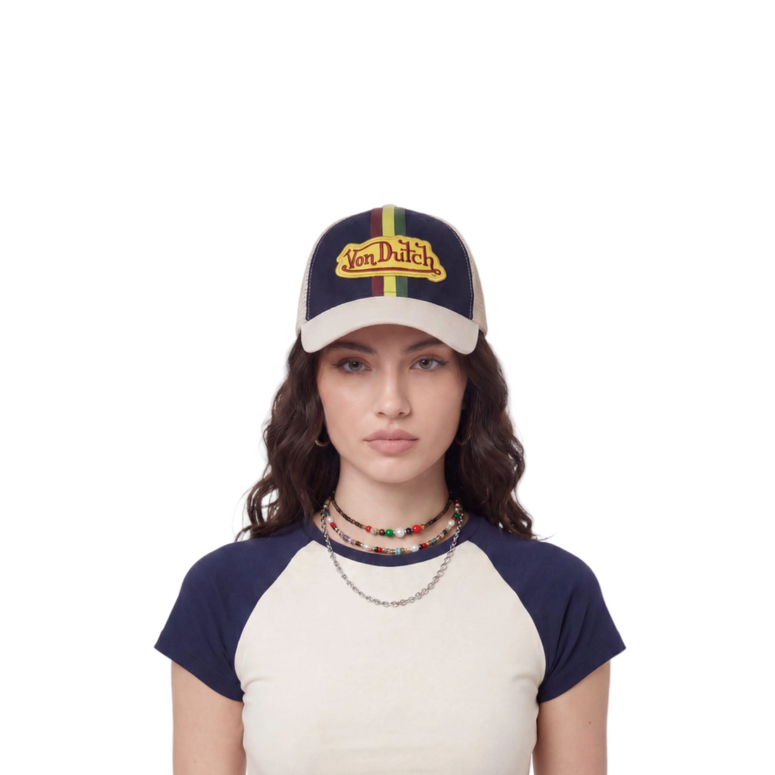 Euro Stripe Trucker Hat - Navy — image 2