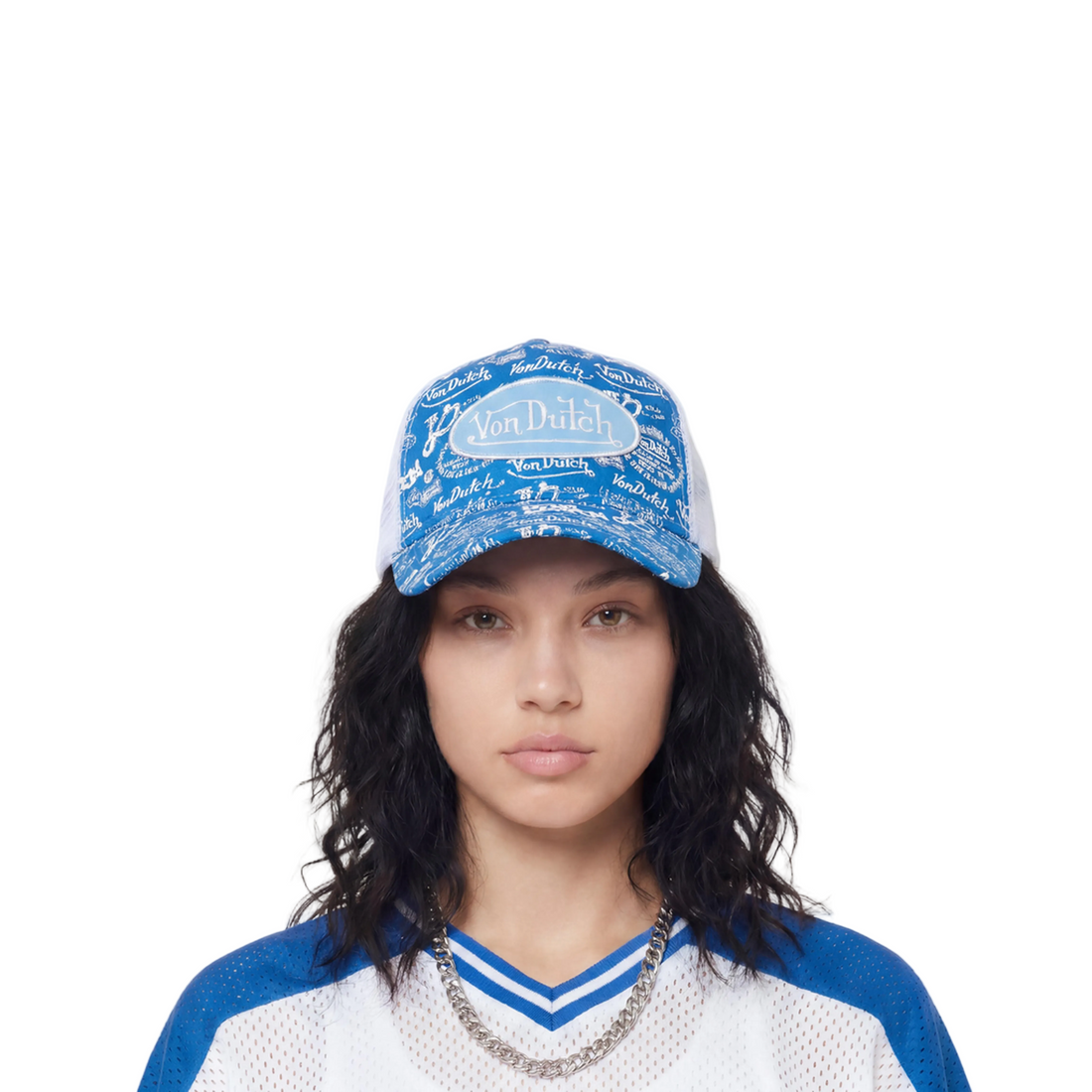 Logo Stamp Trucker Hat - Blue