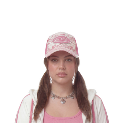 Logo Stamp Trucker Hat - Pink